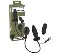 plug anale nero in silicone nero gonfiabile fallo vibrante con telecomando black
