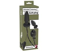 plug anale nero in silicone vibrante gonfiabile con telecomando butt black anal