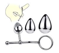 Plug anale Palla anale con anello per il pene Gancio anale in metallo Gancio anale Anello per il pene Plug anale regolabile Butt plug SM Bondage Asslock Prostata Dilatatore vaginale(Set)
