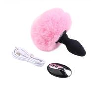 Plug anale Palla di peluche Vibratore Coda di coniglio Plug anale Gel di silice Masturbatore Macchina del sesso Butt Plug Giocattoli del sesso Per Donne Cosplay Giochi di sesso per adulti