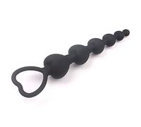 Plug anale Perle di cuore Soft Anal Plug ano Giocattoli Big Balls Silicone G-Spot Stimolante per coppie Butt Plugs Masturbatore anale sexy per adulti (GS22-black)