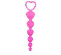 Plug anale Perle di cuore Soft Anal Plug ano Giocattoli Big Balls Silicone G-Spot stimolante per coppie Butt Plugs Masturbatore anale sexy per adulti (GS22-Pink)