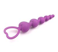 Plug anale Perle di cuore Soft Anal Plug ano Giocattoli Big Balls Silicone G-Spot stimolante per coppie Butt Plugs Masturbatore anale sexy per adulti (GS22-viola)