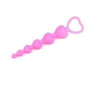 Plug anale Perline a cuore Soft Anal Plug ano Giocattoli Big Balls Silicone G-Spot Stimolante Butt Plug Coppia adulta Sexy (Rosa)