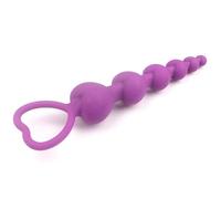Plug anale Perline a cuore Soft Anal Plug ano Giocattoli Big Balls Silicone G-Spot Stimolante Butt Plugs Coppia adulta Sexy (Viola)