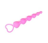 Plug anale Perline anali in silicone a forma di cuore Soft Butt Plug Strumenti per l'ano Palle Punto G Prostata Stimolare Masturbazione Giocattoli sessuali per coppie Gay (Rosa)