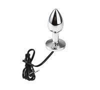 Plug anale Piccola scossa elettrica Butt Plug in metallo Stimolazione elettrica bipolare Perline anali Plug Giocattolo di controllo dell'unità di massaggio della prostata