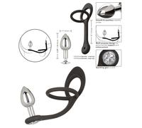 Plug anale piccolo butt con pietra e anello fallico doppio per pene testicoli