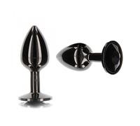 Plug anale piccolo dildo liscio indossabile con pietra dilatatore but in metallo