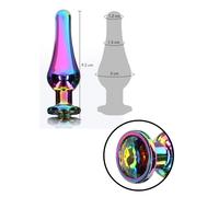 Plug anale piccolo in metallo con pietra mini dilatatore butt dildo indossabile