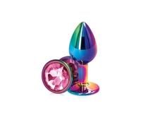 Plug anale Piccolo Medio Grande Set Cuore di cristallo Rotondo Oro Arcobaleno Perline anali in metallo Butt Plug Inserto per gioielli Giocattoli sessuali