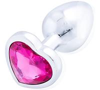 Plug Anale Piccolo Metallo di 7cm plug anal Diamante Rosa Dilatatore Anale anal plug a Forma di Cuore Plug Anali da Donna di Alta Qualità Butt Plug plug anale da donna ⌀2.7cm FOPS A20-3