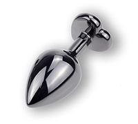 Plug anale Placcatura Plug anale in metallo nero Cuore romantico Base in cristallo Butt Plug Anal Bead Coppia Anus Metal Ball Massager