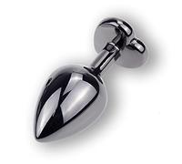 Plug anale Placcatura Plug anale in metallo nero Cuore romantico Base in cristallo Mooth Butt Plug Anal Bead Coppia Anus Metal Ball Massager