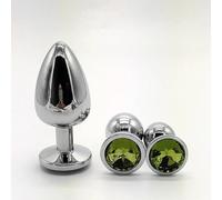 Plug anale Plug anale 3 dimensioni Butt plug in acciaio inossidabile di cristallo colorato Per Stimolatore per donne Giocattoli del sesso anale Per Coppie Massaggiatore della prostata