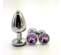 Plug anale Plug anale 3 dimensioni Butt plug in acciaio inossidabile di cristallo colorato Per Stimolatore per donne Giocattoli del sesso anale Per Coppie Massaggiatore della prostata