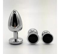 Plug anale Plug anale 3 dimensioni Butt plug in acciaio inossidabile di cristallo colorato Per Stimolatore per donne Giocattoli del sesso anale Per Coppie Massaggiatore della prostata
