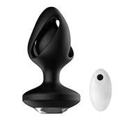 Plug anale Plug anale a 10 velocità Plug anale Vibratore Massaggio alla prostata Giocattoli sessuali Plug anale vibrante gay Telecomando wireless (nero senza scatola)