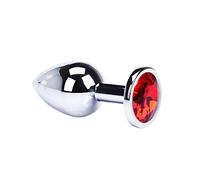 Plug anale Plug anale Cosplay Stainless Smooth Mini Round Metal teel Dildo Butt Plug Coda Massaggiatore della prostata giocattoli del sesso Adulto (rosso)