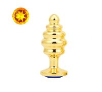Plug anale Plug anale dorato Filo metallico Giocattolo anale Per Donna Uomo Butt plug in cristallo Giocattoli sessuali in acciaio inossidabile Massaggiatore Dildo 3 dimensioni