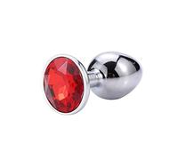 Plug anale Plug anale Giocattoli sessuali Mini metallo a forma rotonda Acciaio inossidabile liscio Butt Coda piccola Dildo femminile/maschile Articoli intimi (rosso)