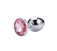 Plug anale Plug anale Giocattoli sessuali Mini metallo a forma rotonda Acciaio inossidabile liscio Butt Coda piccola Dildo femminile/maschile Articoli intimi (rosa)