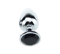 Plug anale Plug anale in acciaio inossidabile colorato medio perline anali stimolatore di gioielli in cristallo giocattoli sessuali dildo plug anale prodotti gay (nero)