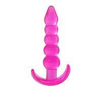 Plug anale Plug anale in acciaio inossidabile colorato medio perline anali stimolatore di gioielli in cristallo giocattoli sessuali dildo plug anale prodotti gay (A-rosa)