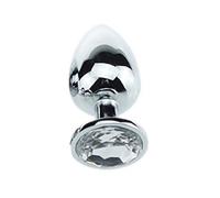 Plug anale Plug anale in acciaio inossidabile colorato medio perline anali stimolatore di gioielli in cristallo giocattoli sessuali dildo plug anale prodotti gay (bianco)