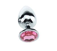Plug anale Plug anale in acciaio inossidabile colorato medio perline anali stimolatore di gioielli in cristallo giocattoli sessuali dildo plug anale prodotti gay (rosa)