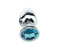 Plug anale Plug anale in acciaio inossidabile colorato medio perline anali stimolatore di gioielli in cristallo giocattoli sessuali dildo plug anale prodotti gay (blu)