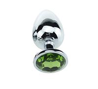 Plug anale Plug anale in acciaio inossidabile colorato medio perline anali stimolatore di gioielli in cristallo giocattoli sessuali dildo plug anale prodotti gay (verde)
