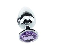 Plug anale Plug anale in acciaio inossidabile colorato medio perline anali stimolatore di gioielli in cristallo giocattoli sessuali dildo plug anale prodotti gay (viola)