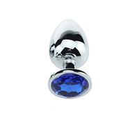 Plug anale Plug anale in acciaio inossidabile colorato medio perline anali stimolatore di gioielli in cristallo giocattoli sessuali dildo plug anale prodotti gay (blu scuro)