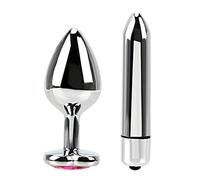 Plug anale Plug anale in acciaio inossidabile con vibratori a pallottola Butt plug per masturbazione ano G Sopt Massager Sex Toy