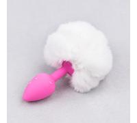 Plug anale Plug anale in gel di silice Coda di coniglio peloso Coda di coniglio Plug anale liscio Giocattoli del sesso cosplay Per Donne Giocattoli erotici per adulti Prodotti del sesso