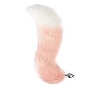 Plug anale Plug anale in metallo perline carino coda Cosplay rosa verde sfumato di colore grande lungo butt plug coda gioco di ruolo flirtare ano giocattolo
