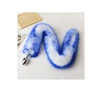 Plug anale Plug anale in metallo staccabile da 70 cm con capelli d'imitazione Coppia cosplay che flirta giocattolo del sesso Design a coda finta Giocattoli di alimentazione cosplay (blu-S)