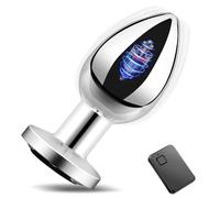 Plug anale Plug anale in metallo Vibratori Massaggiatore prostatico Stimolatore Dildo Telecomando Giocattoli sessuali (senza scatola)