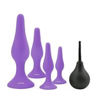 Plug anale Plug anale in silicone 5PCS Plug anale Set Sex Toys Pulizia anale Gioco per adulti Erotic Sexy Toy Beginners (B SET)