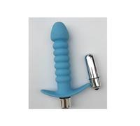 Plug anale Plug anale in silicone a 1/10 di velocità Dildo Vibratore Massaggio alla prostata Butt Bead Stimolazione Sex Toys Coppie Masturbazione (blue-1speed)