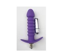 Plug anale Plug anale in silicone a 1/10 di velocità Dildo Vibratore Massaggio alla prostata Butt Bead Stimolazione Sex Toys Coppie Masturbazione (porpora-1 velocità)