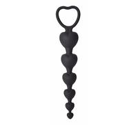 Plug anale Plug anale in silicone con mini vibratore cuore perline massaggiatore stimolante del punto G ano masturbazione giocattolo del sesso anale per adulti (nero)
