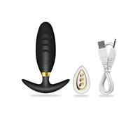 Plug anale Plug anale in silicone per adulti gioielli dildo vibratore giocattoli del sesso massaggiatore prostatico proiettile vibratore butt plug gay (nero)