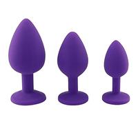 Plug anale Plug anale in silicone S/M/L Plug anale 3 giocattoli sessuali di diverse dimensioni Coppie giochi anali per adulti Sex Shop (viola SML-3PCS)