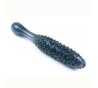 Plug anale Plug anale in vetro granulato nero Doppio dildo Buttplug Macchina del sesso Plug anale in vetro Giocattoli sessuali Per Macchina del sesso per coppie
