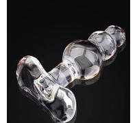 Plug anale plug anale in vetro perline 3 palline dildo butt plug in cristallo Masturbazione erotica nel cortile giocattoli sessuali Per tappo per ano con gallo donna