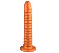 Plug anale Plug anale lungo ed enorme Dildo anale in silicone con ventosa Butt plug Stimolatore di espansione dell'ano Grandi perline anali Giocattoli per adulti 18 (oro medio)