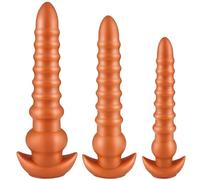 Plug anale Plug anale super lungo Perline in silicone Enorme butt plug Vagina G Spot Massaggiatore Giocattoli anali erotici (oro)