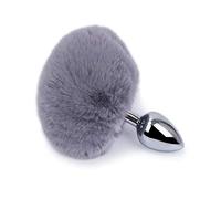 Plug anale Plug anale Tail Role Play Massager della prostata in acciaio inossidabile Smooth Touch Tail Sex Gay (grigio inossidabile)